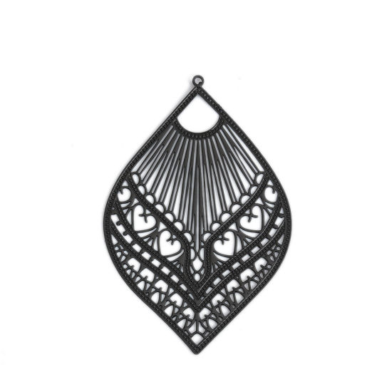 Picture of Brass Filigree Stamping Pendants Feather                                                                                                                                                                                                                      