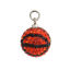 Image de Breloques en Résine Basketball Noir à Strass Orange 18mm x 12mm, 2 Pcs