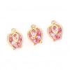Imagen de Latón Colgantes Charms Gota Chapado en Oro Rosado 12mm x 8mm, 2 Unidades