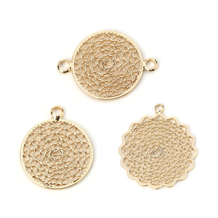 2 Pcs Connecteurs Pendentifs Breloques En Gros en Laiton Doré Géométrique