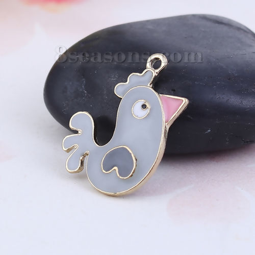 Picture of Zinc Based Alloy Fairy Tale Collection Charms Chicken Enamel 