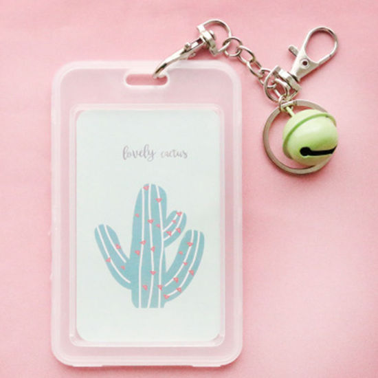 Picture of Plastic ID Card Badge Holders Green Bell Pattern 11cm x 6.8cm, 1 Piece