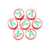 Picture of Polymer Clay Beads Round Multicolor Leaf Pattern About 12mm Dia, Hole: Approx 2.3mm, 40 PCs