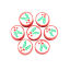 Picture of Polymer Clay Beads Round Multicolor Leaf Pattern About 12mm Dia, Hole: Approx 2.3mm, 40 PCs