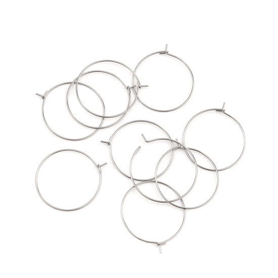 Picture of Stainless Steel Hoop Earrings Round Roller Burnishing 