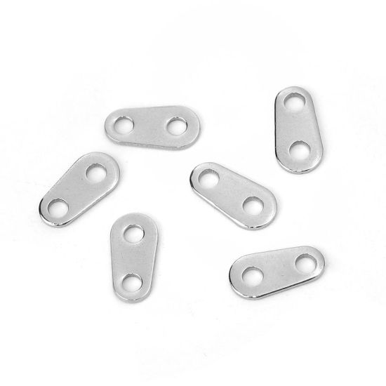 Imagen de 304 Acero Inoxidable Conectores Gota Tono de Plata 10mm x 5mm, 50 Unidades