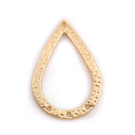 Lega di Zinco Connettore Accessori Goccia KC Placcato Oro 40mm x 27mm, 5 Pz