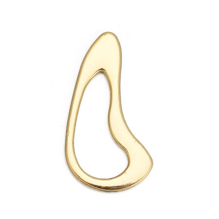 亜鉛合金 コネクターパーツ 不規則 金メッキ 33mm x 17mm、 10 個