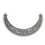 Imagen de Zamak Conectores Luna Media Plata Antigua Flor (Apta ss16 Pointed Back Rhinestone) 11.2cm x 7cm, 2 Unidades
