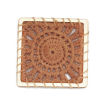 Imagen de Terylene Conectores Cuadrado Chapado en Oro Naranja Rosa Tejido 30mm x 30mm, 5 Unidades