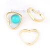 Imagen de Marcos de Cuentas Zamak de Corazón , Chapado en Oro (Adap 12mm Cuentas) 20mm x 17mm, 10 Unidades