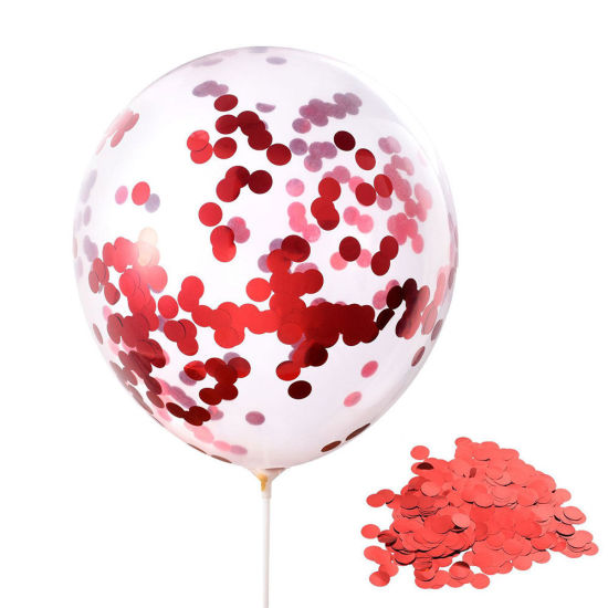 Image de Ballon en Emulsion Rouge Rond Paillettes 30.5cm, 10 Pcs