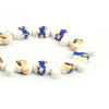 Picture of Ceramic Beads Comma Royal Blue Flower About 21mm x 13mm, Hole: Approx 1.8mm, 35cm long, 1 Strand (Approx 20 PCs/Strand)