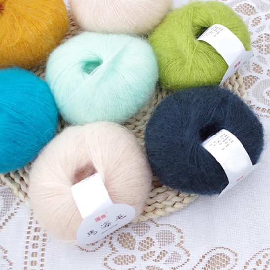 Picture of Mohair Super Soft Knitting Yarn White 1 Ball