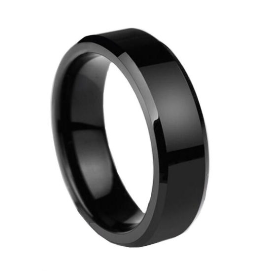 Picture of Men's Stainless Steel Unadjustable Rings Black 16.5mm( 5/8")(US Size 6), 1 Piece