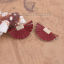 Imagen de PU Borla Colgantes En forma de abanico Chapado en Oro Color de Vino Tinto Aprox 35mm x 20mm, 10 Unidades