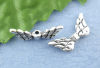 Picture of Zinc Based Alloy Spacer Beads Angel Wing Antique Silver Color About 20mm x 9mm, Hole:Approx 1.2mm, 50 PCs