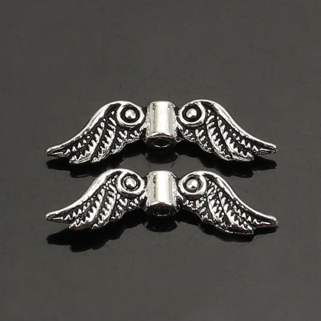 Zinc Based Alloy Spacer Beads Angel Wing About 