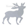 Picture of 304 Stainless Steel Filigree Stamping Pendants Christmas Reindeer Animal Silver Tone 53mm(2 1/8") x 49mm(1 7/8"), 10 PCs