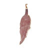 Picture of (Grade A) Strawberry Quartz ( Natural ) Pendants Gold Plated Brown Leaf 8.1cm x 2.1cm, 1 Piece