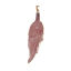 Image de (Classement A) Pendentifs en Quartz Fraise ( Naturel ) Feuille Doré Brun 8.1cm x 2.1cm, 1 Pièce