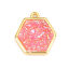 Image de (Classement B) Breloques Doré Druzy en Cristal ( Naturel ) Hexagone Rose 15mm x 14mm, 1 Pièce
