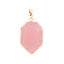 Picture of (Grade A) Rose Quartz ( Natural ) Pendants Gold Plated Pink Polygon 4.3cm x 2.2cm, 1 Piece