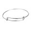 Picture of Brass Expandable Bangle Bracelet, Double Bar, Round Silver Tone Adjustable From 27cm(10 5/8") - 21cm(8 2/8") long, 5 PCs                                                                                                                                      