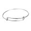 Picture of Brass Expandable Bangle Bracelet, Double Bar, Round Silver Tone Adjustable From 27cm(10 5/8") - 21cm(8 2/8") long, 5 PCs