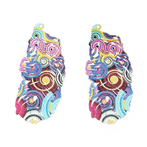 Image de Pendentifs en Alliage de Fer Plume Estampe en Filigrane     