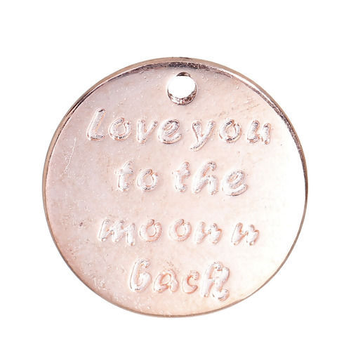 Picture of Zinc Based Alloy Charms Moon Message " Love you to the moon n back " Carved