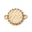 Picture of Zinc Based Alloy Connectors Round Gold Plated Creamy-White 19mm x 15mm, 10 PCs