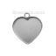 Picture of 304 Stainless Steel Charms Heart Silver Tone Cabochon Settings (Fits 19mmx17mm) 22mm( 7/8") x 20mm( 6/8"), 10 PCs