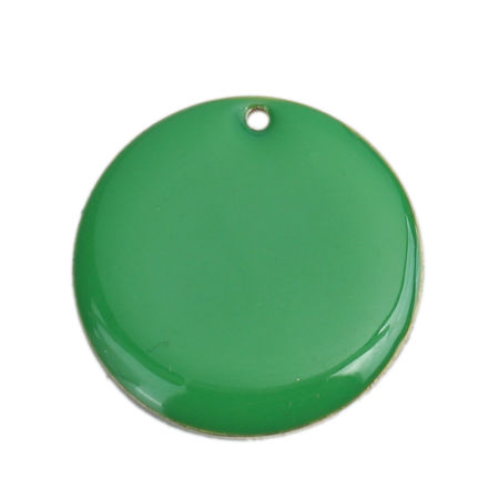 Messing emaillierte Pailletten Charms Grass Round