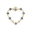 Picture of Brass Valentine's Day Charms Gold Plated Heart Hollow Dark Blue Rhinestone 19mm x 18mm, 2 PCs