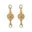 Picture of Zinc Based Alloy Magnetic Clasps Ball Gold Plated Clear Rhinestone 45mm x 13mm, 2 Sets
