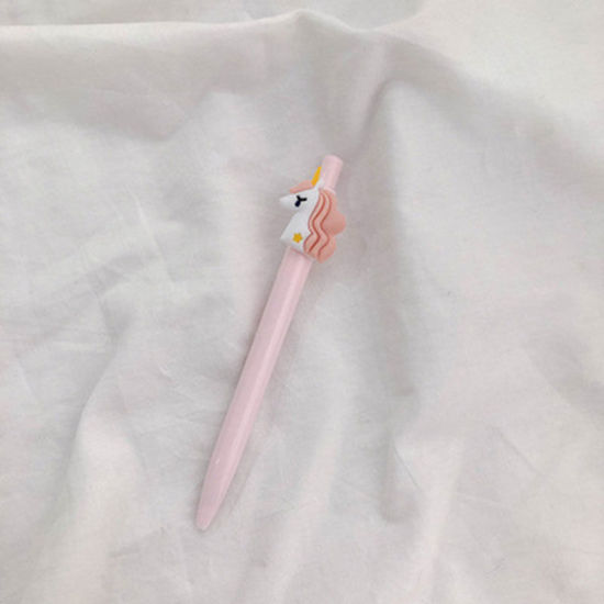 Picture of Peach Pink - 2#pony KoreaSimple and cute poached egg strawberry gel pen 0.5mm black signature pen press pen student stationery
