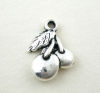 Picture of Zinc Based Alloy Charms Cherry Fruit Antique Silver Color 18mm( 6/8") x 14mm( 4/8"), 40 PCs