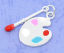Picture of Graduation Jewelry Zinc Based Alloy Charms Palette & Paintbursh Silver Plated Multicolor Enamel 28mm x 3mm 25mm x 17mm, 10 PCs