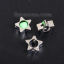 Picture of Brass Beads Frames Pentagram Star Silver Tone (Fits 3mm Beads) 8mm( 3/8") x 7mm( 2/8"), 20 PCs