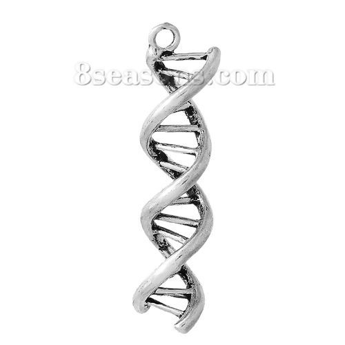 Picture of Zinc Metal Alloy D Pendants DNA Gene Helix 