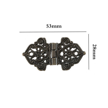 Door Cabinet Drawer Wooden Box Butt Hinges Antique Bronze 53mm x 28mm, 1 Piece