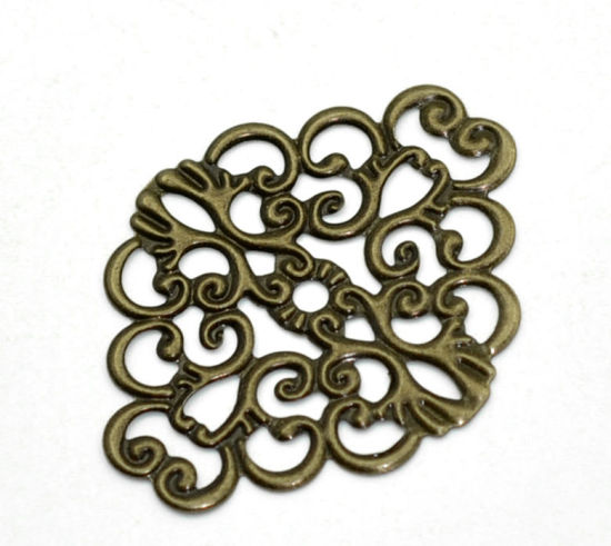 Picture of Antique Bronze Flower Wraps Filigree Stamping Connectors