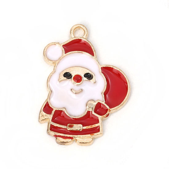 Picture of Zinc Based Alloy Charms Christmas Santa Claus & Enamel 