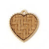 Picture of Zinc Based Alloy Charms Heart Gold Plated Brown 20mm( 6/8") x 18mm( 6/8"), 10 PCs