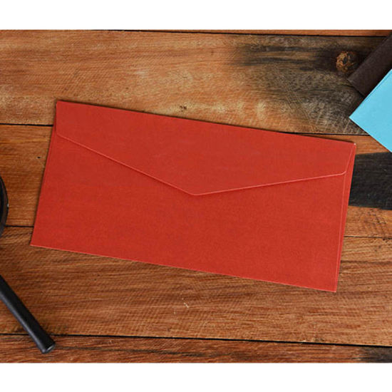 Bild von Papier Briefumschlag Rechteck Rot 22cm x 11cm, 10 Stück