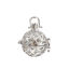 Picture of Zinc Based Alloy Pendants Mexican Angel Caller Bola Harmony Ball Wish Box Locket Heart Silver Tone Can Open (Fits 12mm Beads) (Can Hold ss5 Pointed Back Rhinestone) 24mm(1") x 19mm( 6/8"), 30 PCs
