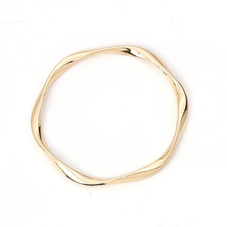 Pendentifs en Alliage de Zinc Courbé Anneau Doré 42mm x 42mm, 10 Pcs