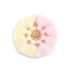 Picture of Polyester Tassel Pendants Round Disc Gold Plated Light Pink 5.3cm(2 1/8"), 2 PCs