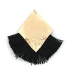 Picture of Polyester Tassel Pendants Rhombus Gold Plated Deep Blue Sparkledust 40mm(1 5/8") x 40mm(1 5/8"), 3 PCs